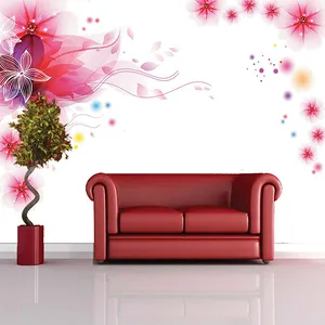 پوستر دیواری سه بعدی مدل گل نقاشی زمینه DVRF2262