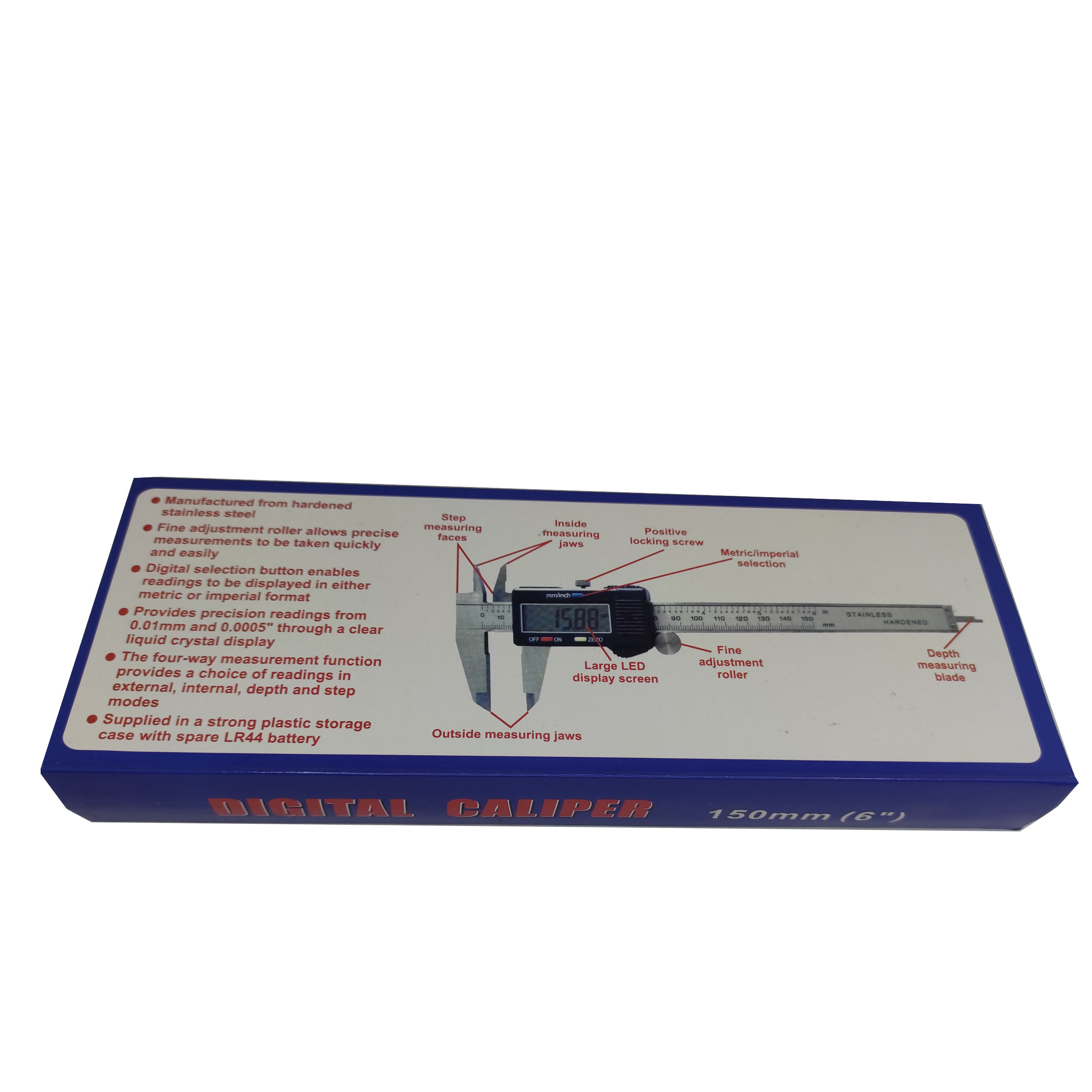 کولیس دیجیتالی کد 6in گستره 0-150 میلی متر