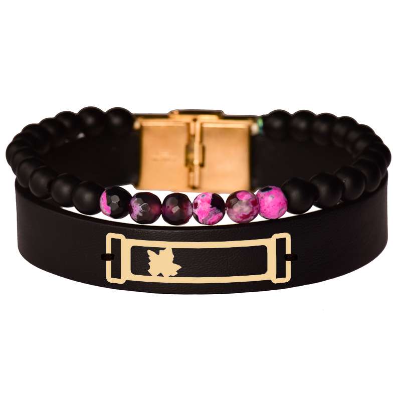 دستبند طلا 18 عیار مردانه کرابو طرح برگ مدل Kr102316