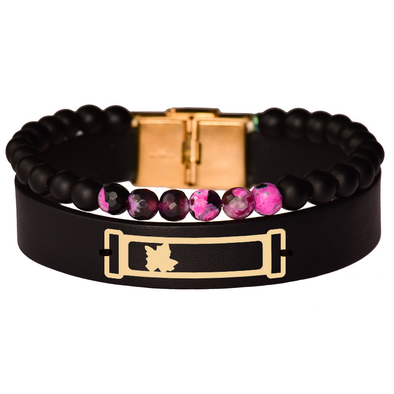 دستبند طلا 18 عیار مردانه کرابو طرح برگ مدل Kr102316