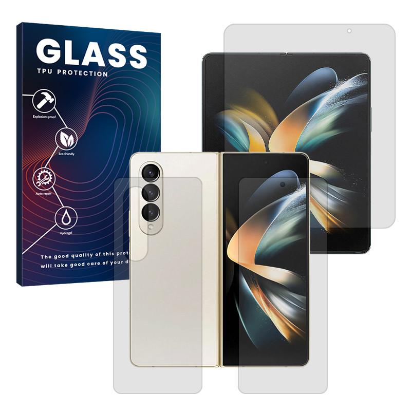 محافظ صفحه نمایش مات گلس مدل Resistant مناسب برای گوشی موبایل سامسونگ Galaxy Z Fold 4 به همراه محافظ پشت گوشی