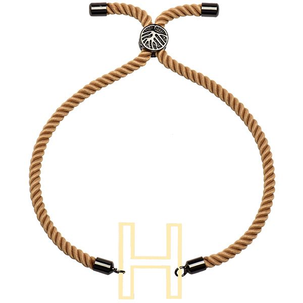 دستبند طلا 18 عیار دخترانه کرابو طرح H مدل Krd1688