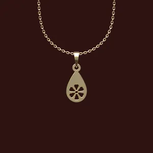 گردنبند طلا 18 عیار زنانه مدوپد مدل گل کد X2-1-1219