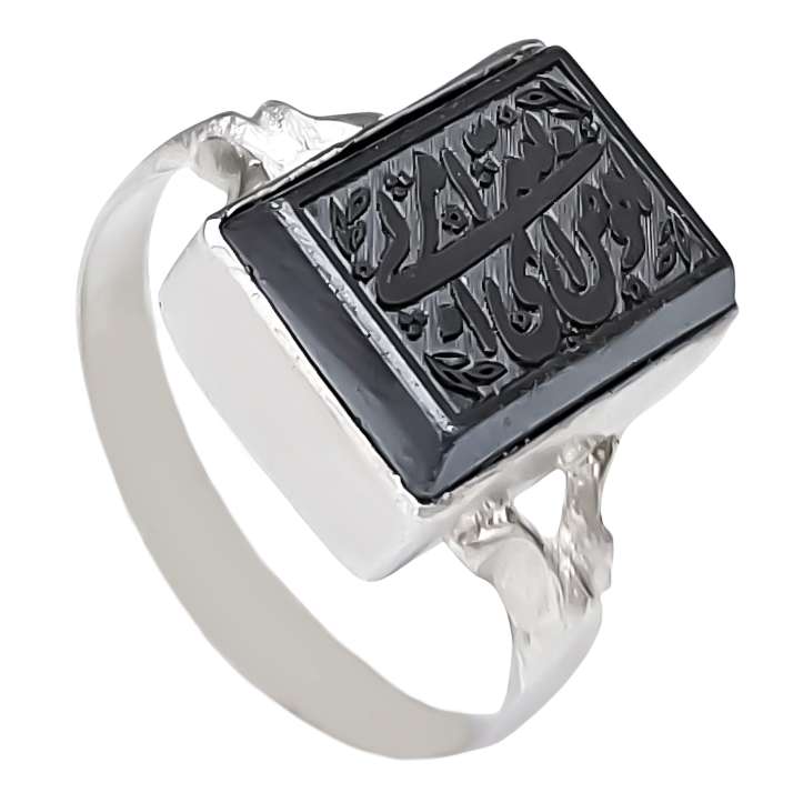 انگشتر نقره زنانه مدل حدید خطی حرز دار کد VA7874