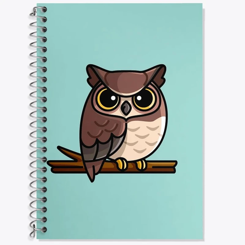 دفتر زبان 50 برگ خندالو مدل سه خط طرح حیوانات بامزه جغد کد 28174