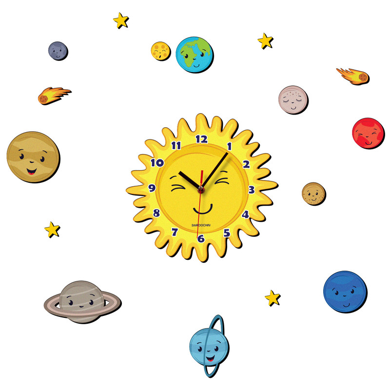ساعت دیواری کودک باروچین مدل منظومه شمسی کد c-129