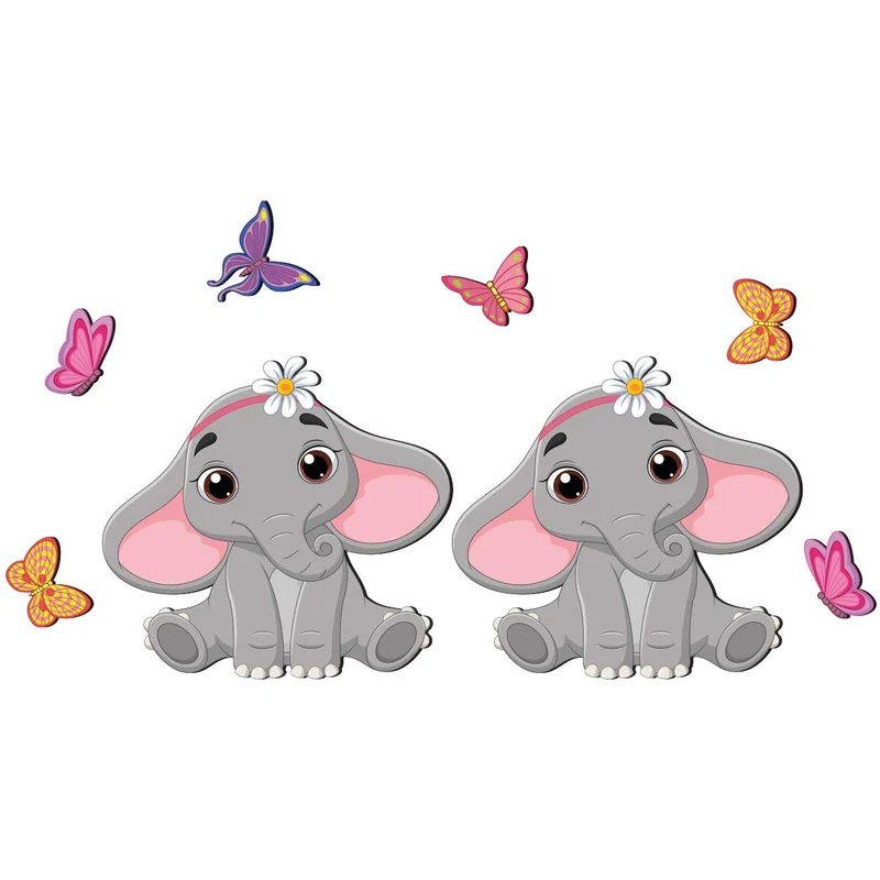 استیکر چوبی کودک باروچین مدل فیلها کد 6027 مجموعه 8 عددی