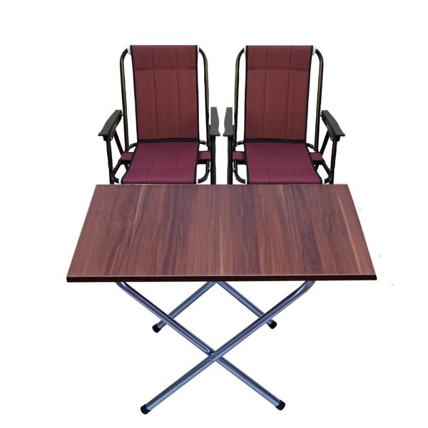 میز و صندلی تاشو سفری مدل فوم کامل 7 فنر بسته 3 عددی