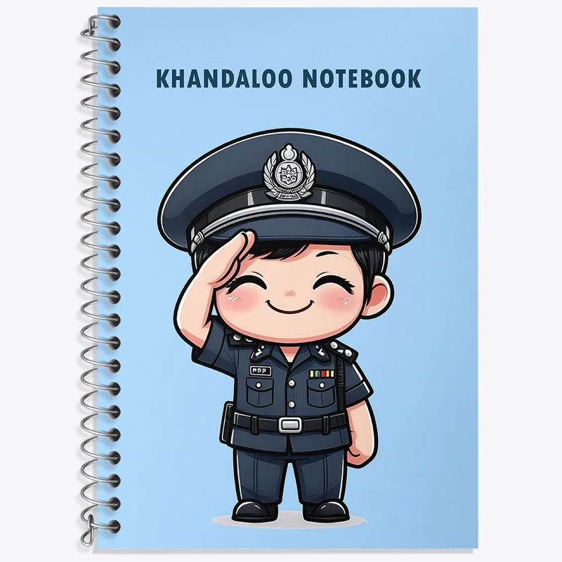 دفتر زبان 50 برگ خندالو مدل سه خط طرح پلیس کیوت کد N5922