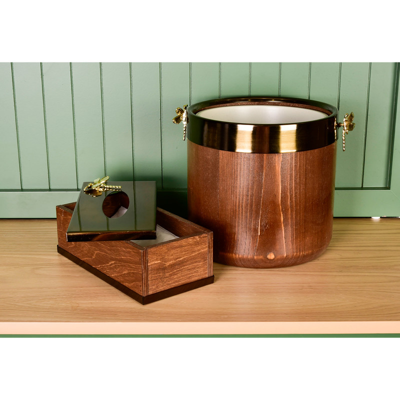 ست سطل و جای دستمال کاغذی مدل سنجاقک