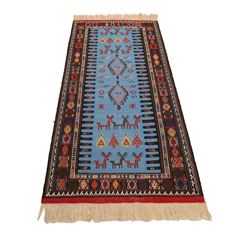 گلیم دستبافت دو متری مدل تمام بافت خراسان کد 4040117