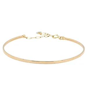 دستبند النگویی طلا کم اجرت 18 عیار زنانه طلا و شمش برلیان مدل یک لاین