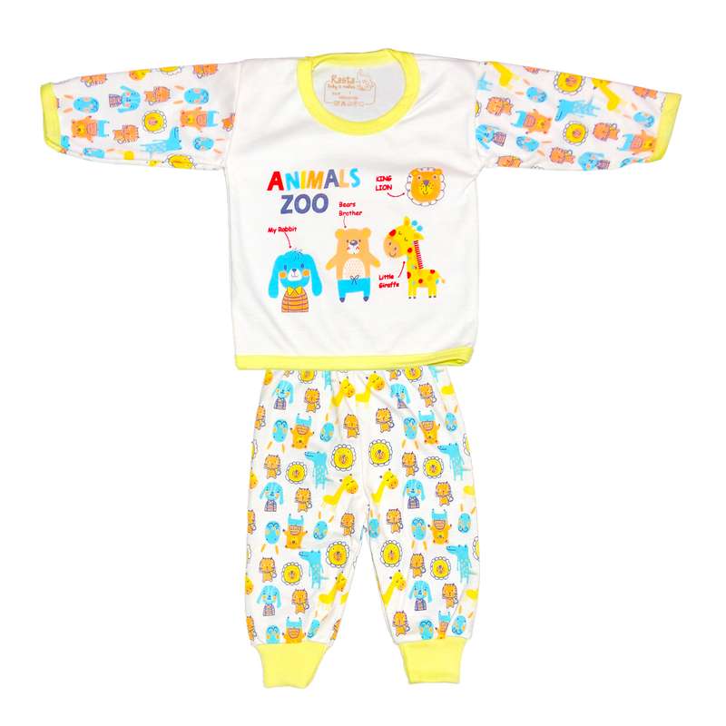 ست تی شرت آستین کوتاه و شلوار نوزادی مدل زوو کد 023