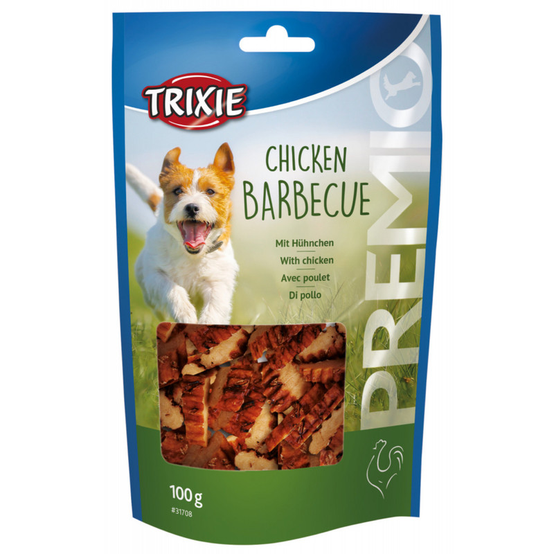 تشویقی سک تریکسی مرغ مدل chicken barbecue وزن 100گرم