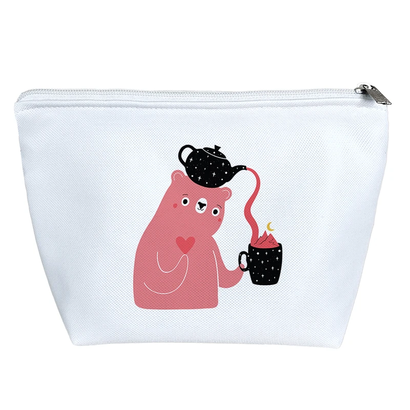 کیف لوازم آرایش دخترانه خندالو مدل خرس بامزه کد 1895