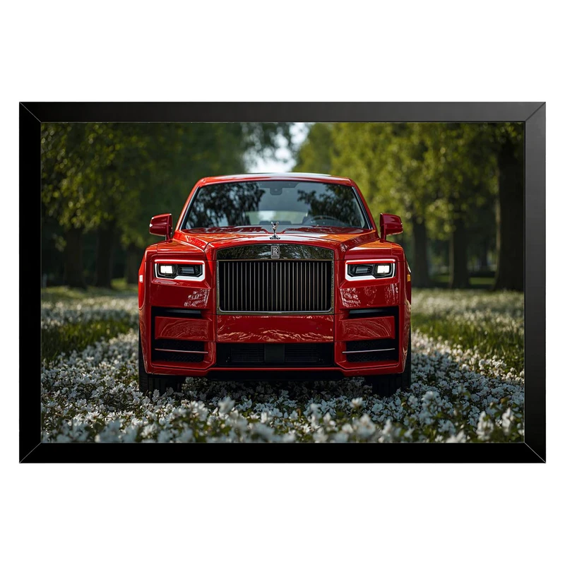 تابلو بکلیت طرح ماشین و خودرو Rolls-Royce Phantom مدل B-pe130258 فریم مشکی