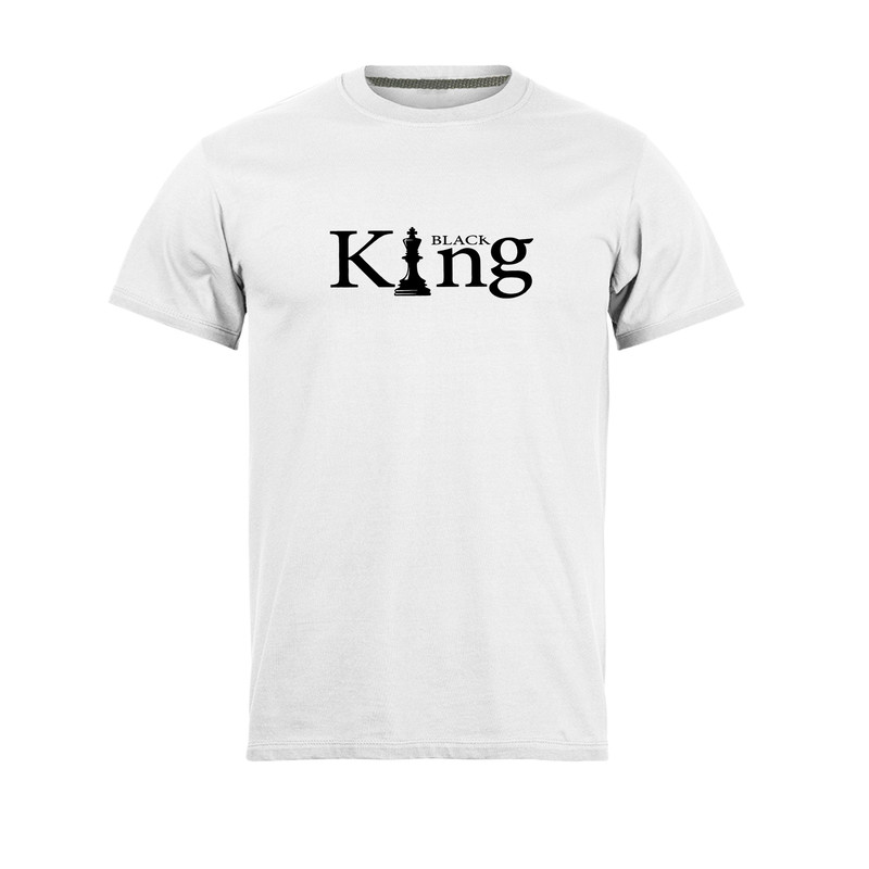 تی شرت آستین کوتاه مردانه مدل king _NC1_1016 رنگ سفید