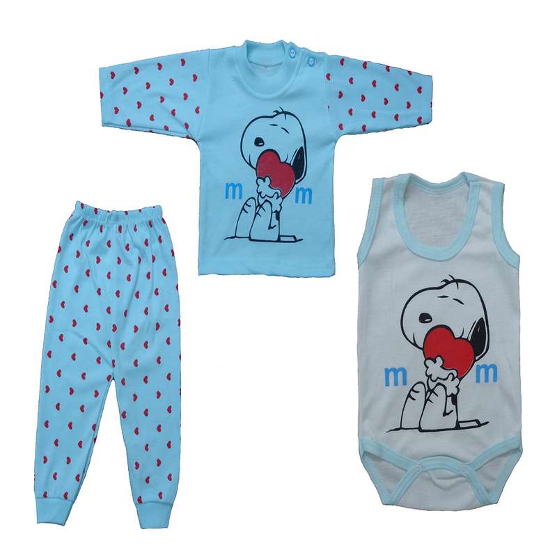 ست 3 تکه لباس نوزادی مدل هاپو قلبی 333122