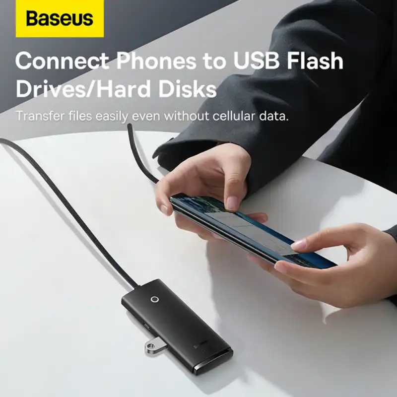 هاب 4 پورت USB 3.0 باسئوس مدل Hub Lite Series -WKQX030401