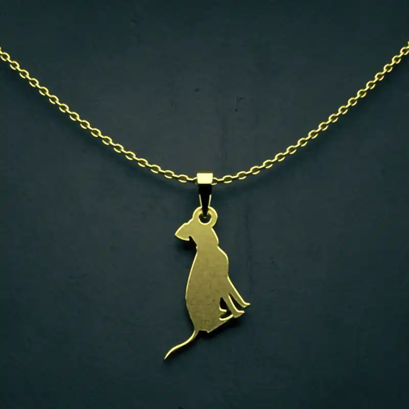 گردنبند طلا 18 عیار زنانه مدوپد مدل سگ کد J3-1-1028