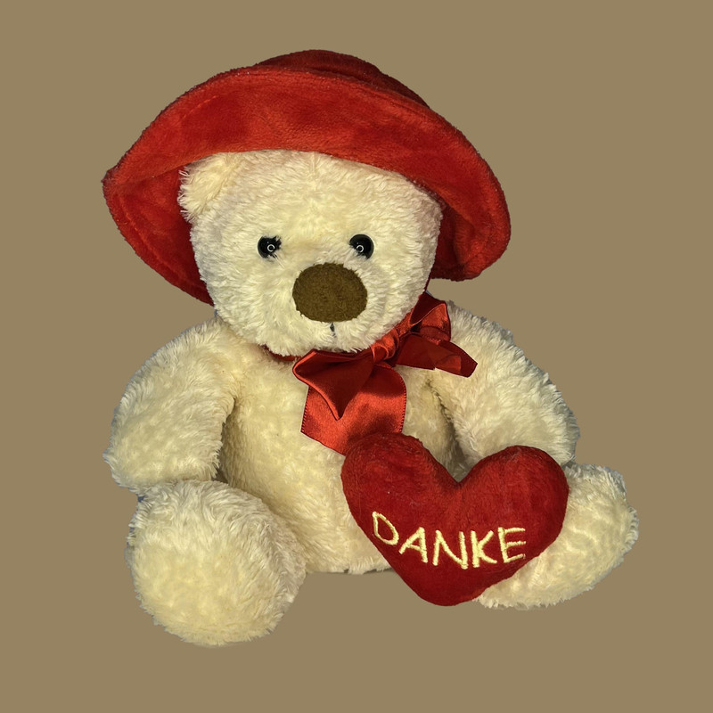 عروسک طرح خرس تدی مدل Danke Love Teddy Bear کد SZ10/1009 ارتفاع 23 سانتی متر