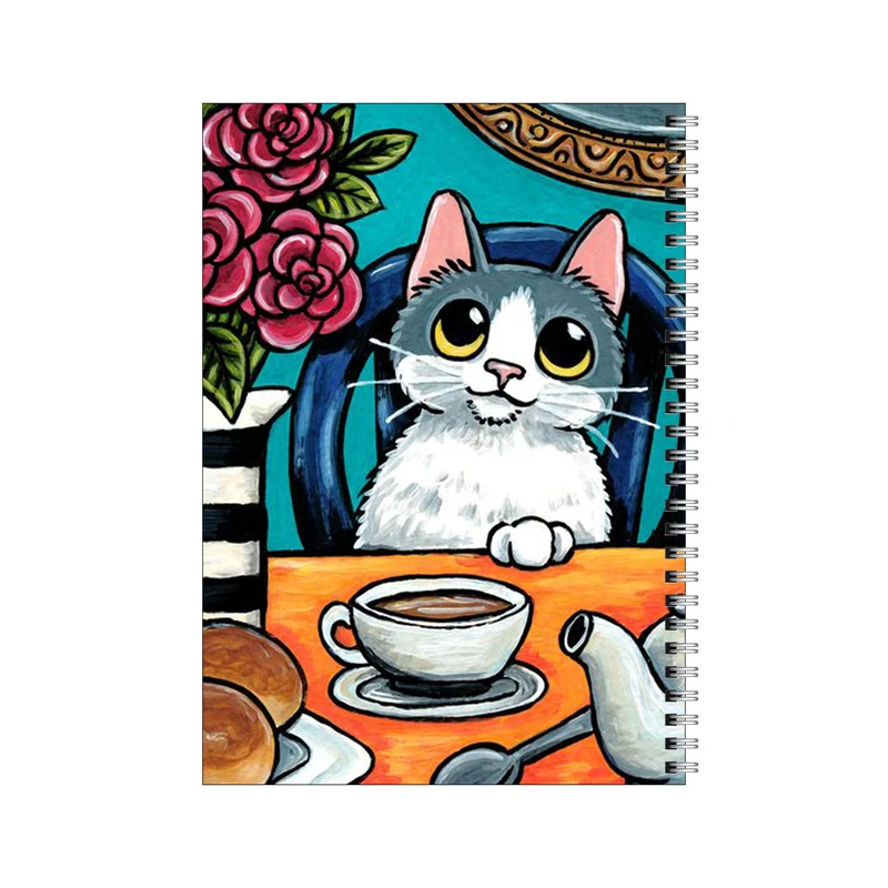 دفتر مشق 100 برگ بامبیلیپ طرح عصرانه با گربه مودب کد 2055953