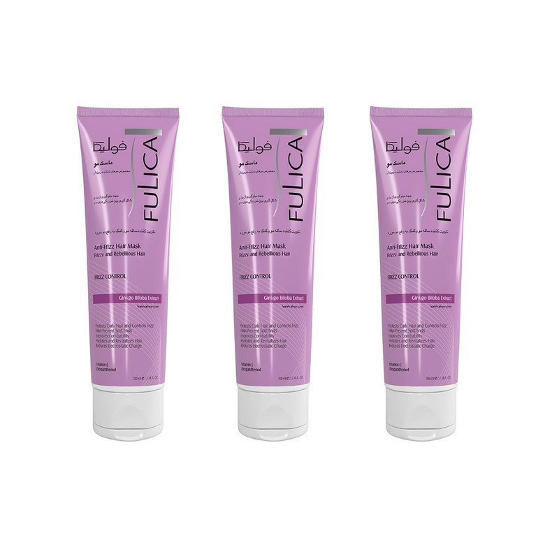 ماسک مو فولیکا مدل anti frizz حجم 100 میلی لیتر مجموعه 3 عددی ماسک مو فولیکا مدل anti frizz حجم 100 میلی لیتر مجموعه 3 عددی