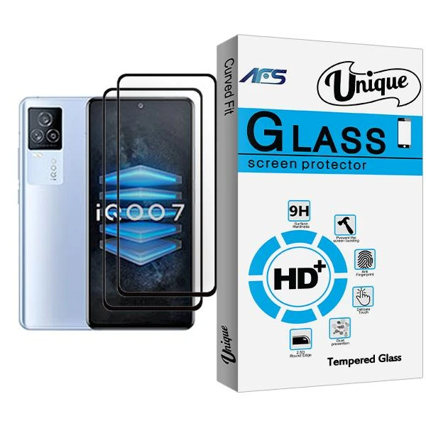 محافظ صفحه نمایش ای اف اس مدل Unique Glass MIX002 مناسب برای گوشی موبایل ویوو iQOO 7 بسته دو عددی