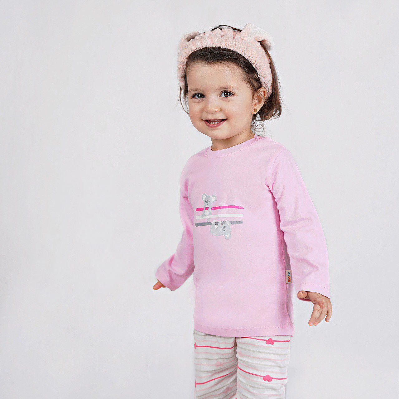 ست تی شرت و شلوار نوزادی روبین مدل کوالا رنگ صورتی -  - 4