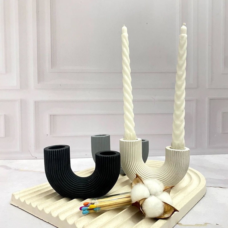 شمعدان سنگی مدل دو قلو هومسام