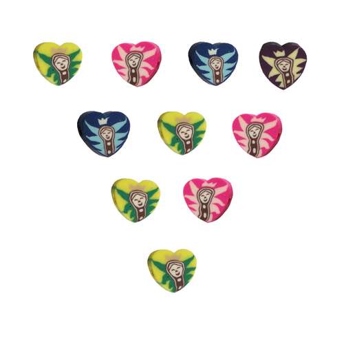 مهره دستبند مدل فیمو قلب دختر کد MO 258 مجموعه 10 عددی