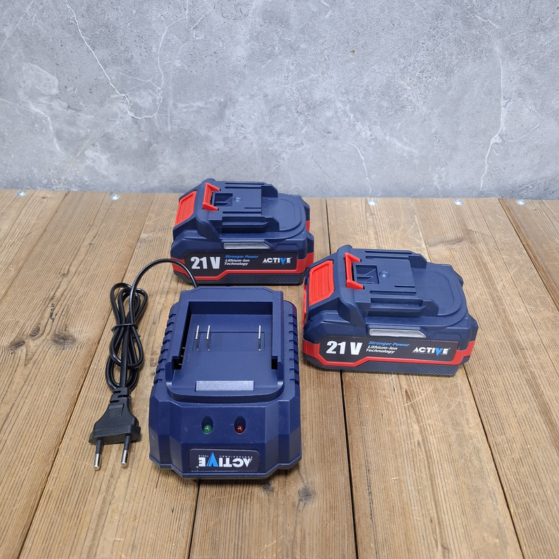 آچار بکس شارژی صنعتی 21 ولت دو باتری اکتیو مدل 21V کد 7823 درایو 1/2 اینچ