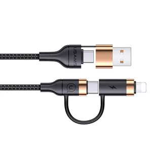 کابل تبدیل USB-c/USB به USB-C /لایتنینگ یوسمز مدل US-SJ483 طول 2 متر