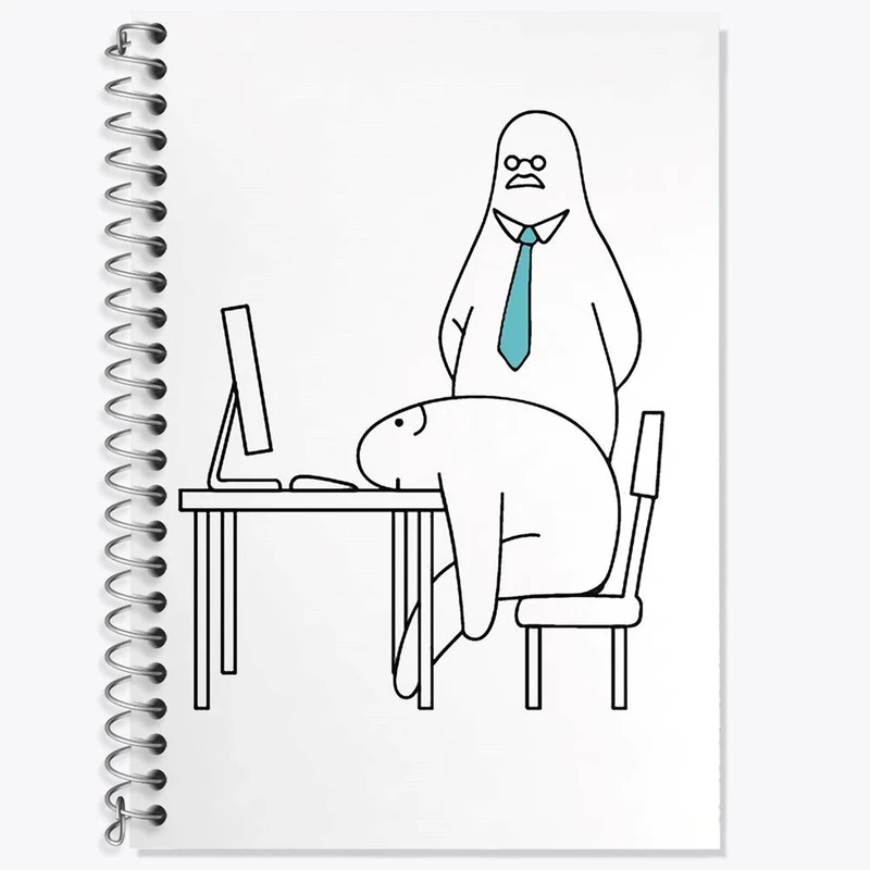 دفتر زبان 50 برگ خندالو مدل دو خط طرح تنبل خسته کد 29410