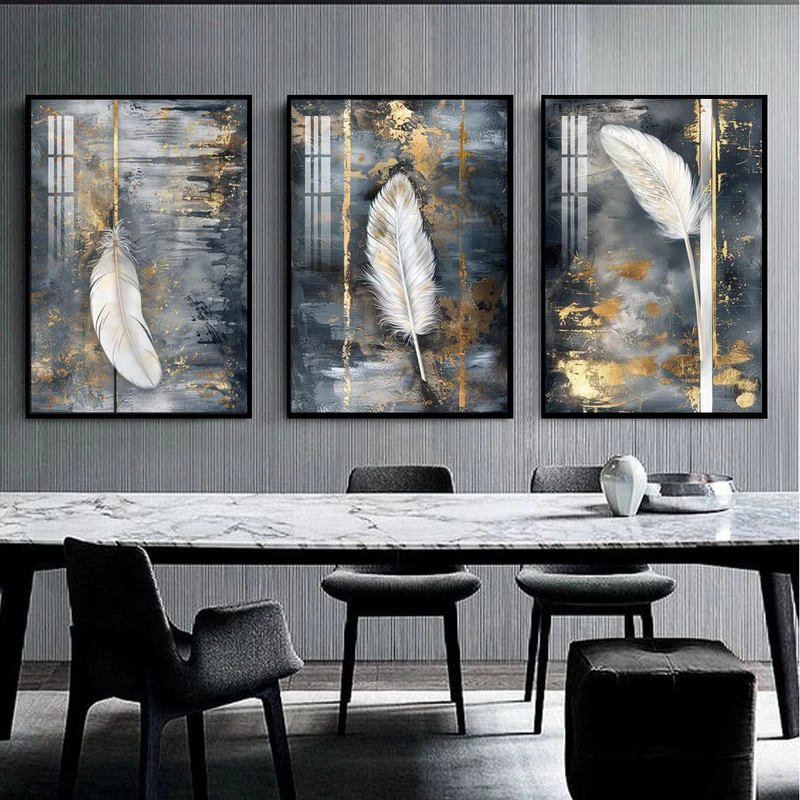 تابلو آتریسا طرح پر مدرن مدل AT00620 مجموعه 3 عددی