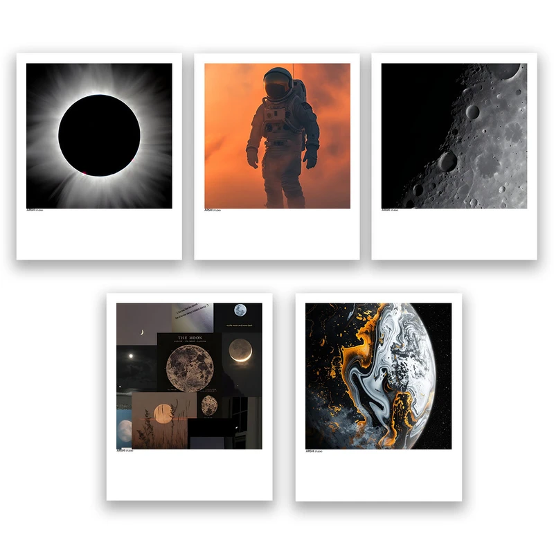 آویز تزیینی عرش مدل فانتزی فضا و کهکشان کد Asa986 مجموعه پنج عددی