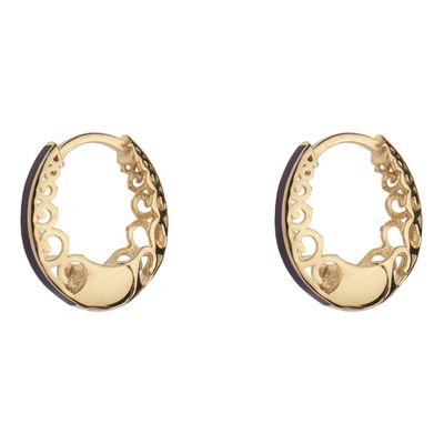 گوشواره حلقه‌ای طلا 18 عیار زنانه گلدم مدل مینا پیچ E-3070080