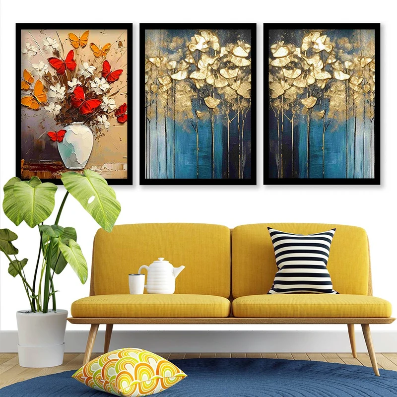 تابلو صبا طرح مدل دکوراتیو مدرن کد 248 مجموعه 3 عددی