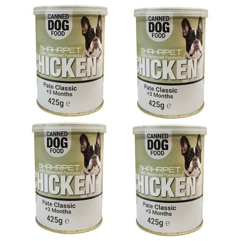کنسرو غذای سگ شهرپت مدل Chicken وزن 425 گرم بسته 4 عددی