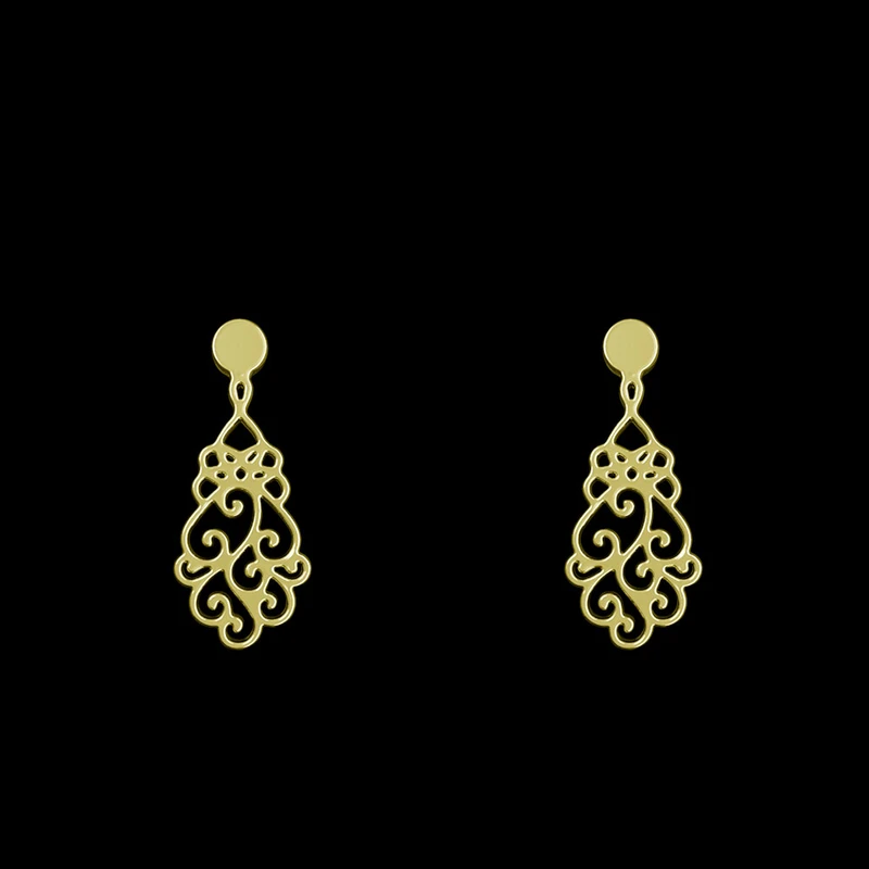 گوشواره طلا 18 عیار زنانه مدوپد مدل هندسی کد GA1-13560