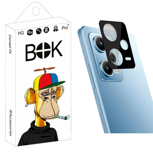 محافظ لنز دوربین بوک مدل 3D-9H مناسب برای گوشی موبایل شیائومی Redmi Note 12 Pro 5G