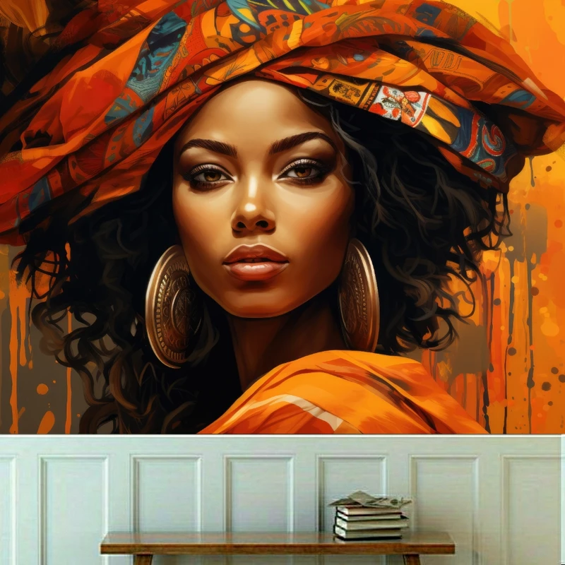 کاغذ دیواری طرح چهره آفریقایی کد KF580