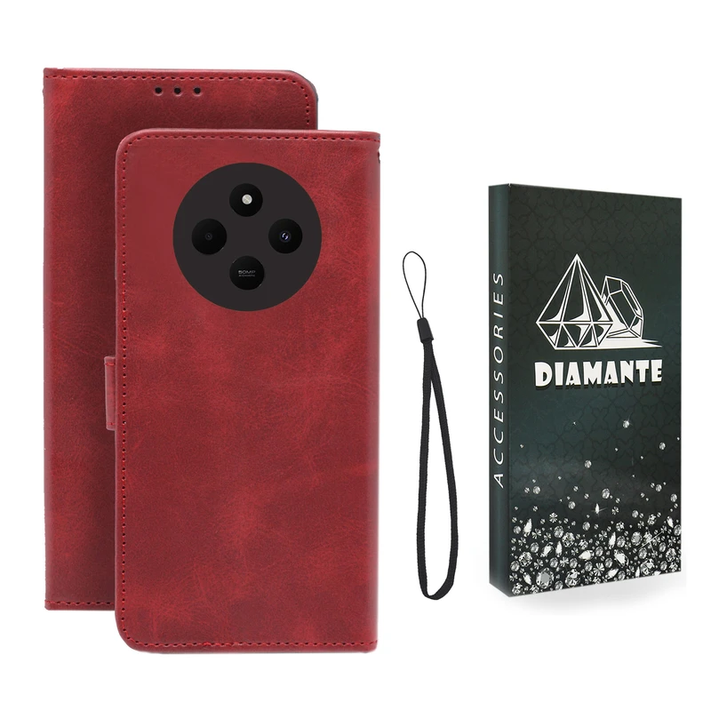 کیف کلاسوری دیامانته مدل Mortand Bk مناسب برای گوشی موبایل شیائومی Poco C75 به همراه بندآویز