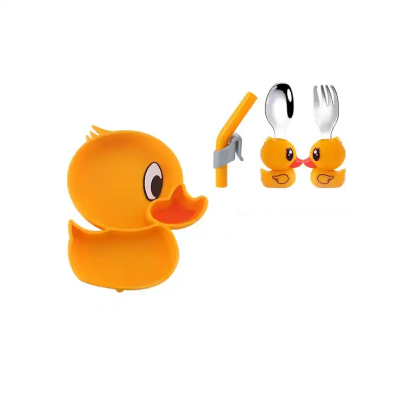 ست ظرف غذا کودک 4 تکه مدل جوجه اردک
