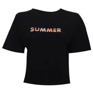 کراپ‌تاپ آستین کوتاه زنانه SUMMER کد tm-1987 رنگ مشکی