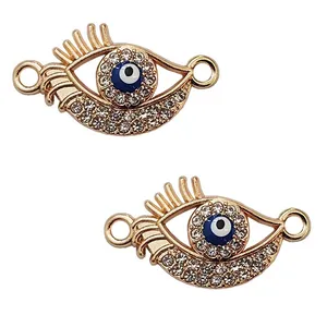 آویز دستبند دخترانه مدل چشم و مژه کد 197 بسته 2 عددی