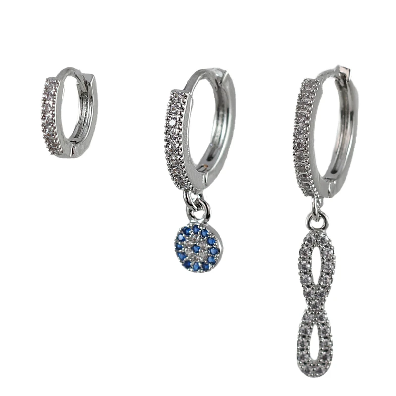 گوشواره زنانه وای اس ایکس مدل بی نهایت کد AAC841 بسته سه عددی