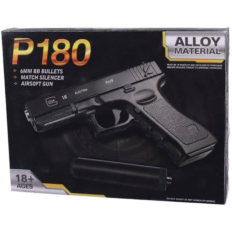 تصویر بیشتر ست تفنگ بازی مدل کلت لیزردار metal p-180