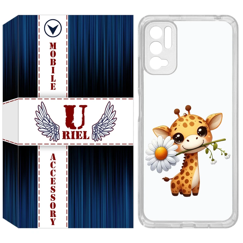 کاور یوریل مدل Clear کد 38 طرح زرافه مناسب برای گوشی موبایل شیائومی Redmi Note 10 5G / Note 11SE / Poco M3 Pro