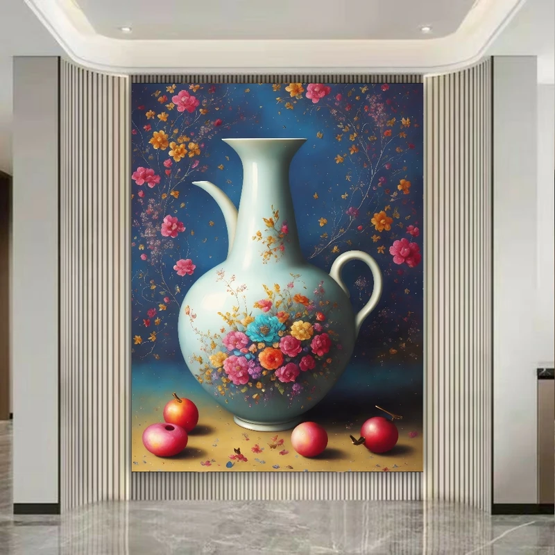 پوستر دیواری طرح نقاشی فانتزی گل و گلاب کد GR1088